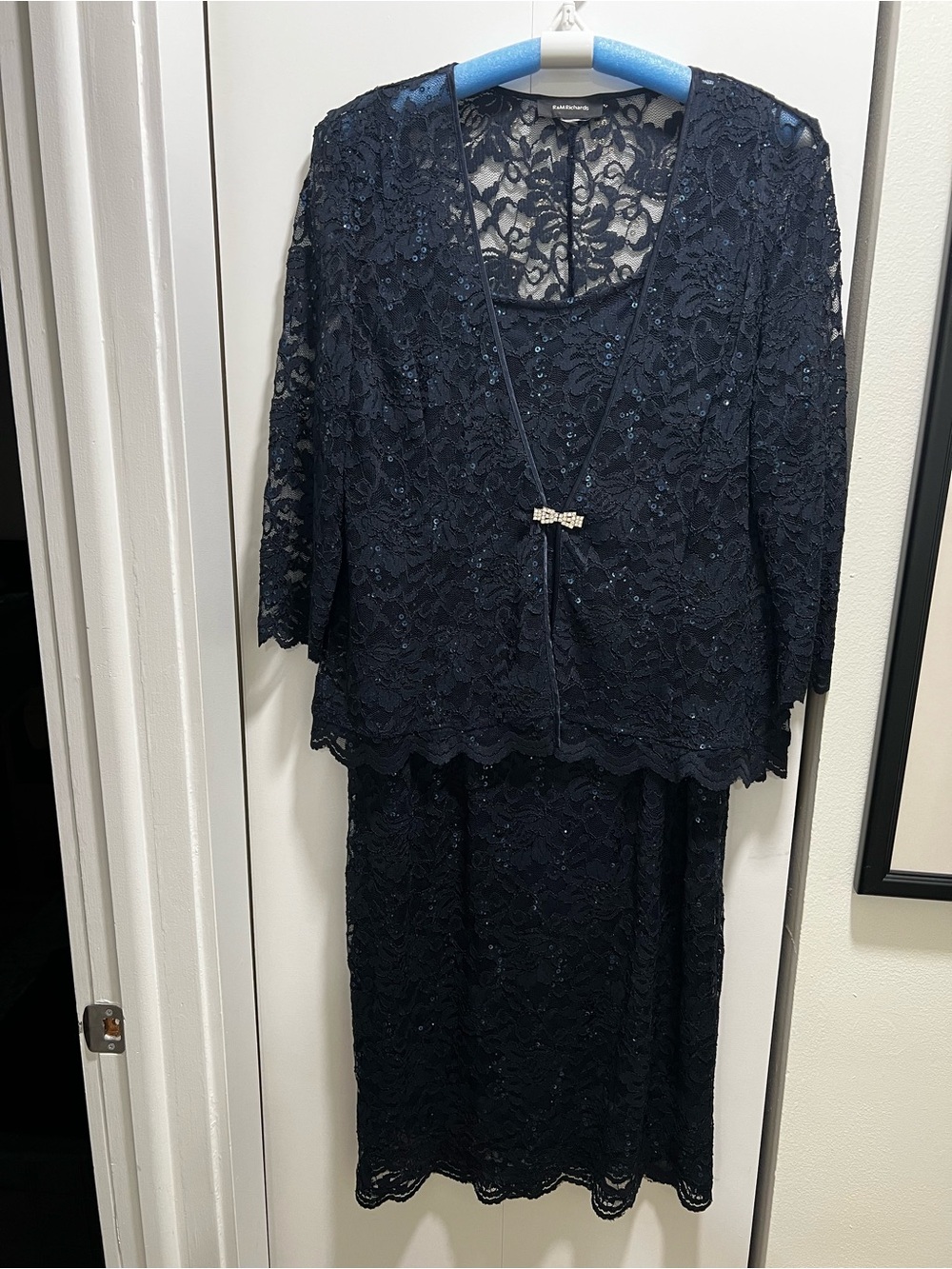Women’s Formal Black Sequin Dress and Jacket Sz 18